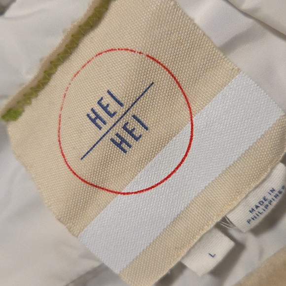 Anthropologie Hei Hei Women Ivory Cream Eyelet Swing Windbreaker Jacket Sz L euc - Picture 5 of 6